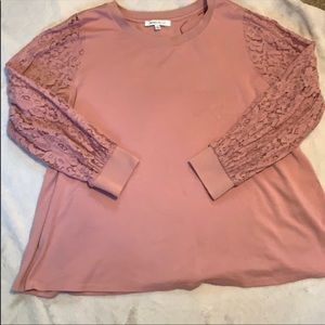 Rose & Olive Lace Sleeve Top